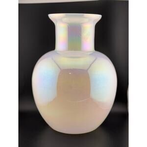 American Hand Blown Glass Opalescent Vase